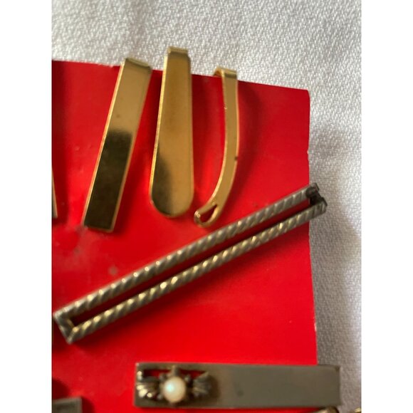 Vintage Tie Clip Collection Gold & Silver Tone Mens Assorted Designs - Picture 10 of 16